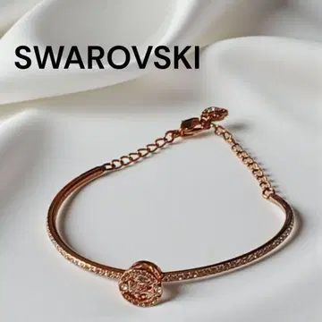 SWAROVSKI 핑크 골드 크리스탈 팔찌 서클 뱅글