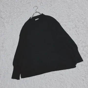 [렙심] 리브 니트 (F) 스웨터 하이넥 루즈핏 블랙 무지