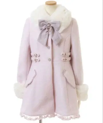 LIZ LISA 리즈리사 비쥬 리본 미니 A라인 코트 핑크