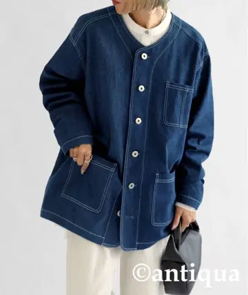 antiqua 면 100% 데님 자켓