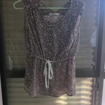 빈티지 PEANUTS 꽃무늬 슬리브리스 튜닉