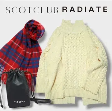 스콧 클럽*RADIATE/라디에이트*백 슬릿 케이블 니트