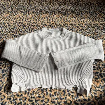 JEANASIS 리브 라이트 그레이 스웨터