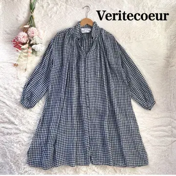 새상품급 2.6만 베리떼꾸르 앤티크 롱 블라우스 깅엄 체크 F