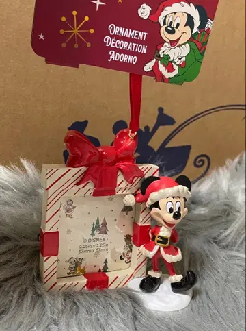 산타 미키마우스 사진 프레임 홀리데이 오너먼트 디즈니 스토어