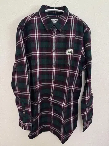 Lacoste 체크 무늬 플란넬 셔츠 US 사이즈 M