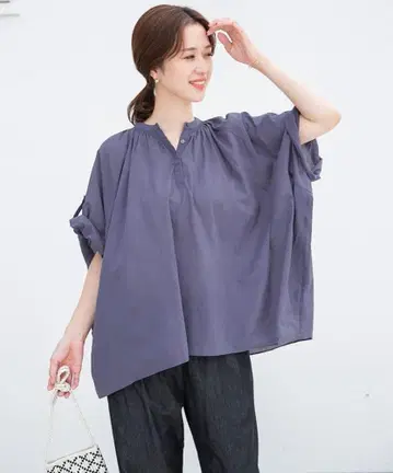 URBAN RESEARCH DOORS 코튼 보일 롤업 블라우스 여름