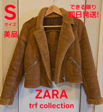 [ 고품질 ] ZARA,trf,S 사이즈, 브라운, 페이크 무스탕 자켓