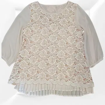 Comne ca Mature 아이보리 레이스 7부 소매 튜닉 9호