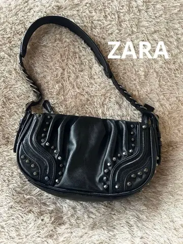 ZARA 스터드 원 숄더 백 블랙