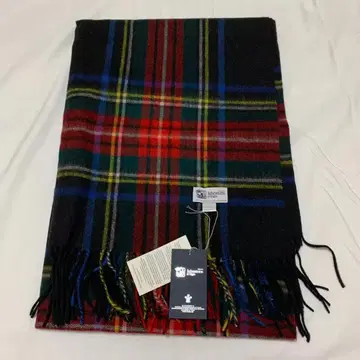 존스턴즈 캐시미어 대형 스톨 머플러 블랙 스튜어트