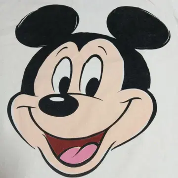 USA 90S 디즈니 미키마우스 빅 페이스 사선 얼굴 T셔츠