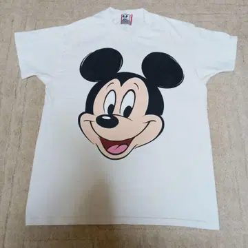 USA 90S 디즈니 미키마우스 빅 페이스 사선 얼굴 T셔츠