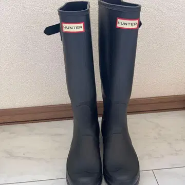 HUNTER 블랙 롱 부츠 버클 포함 24cm