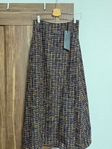 styling/ 하이 형태 트위드 스커트 네이비