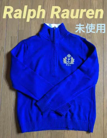 랄프 로렌 코튼 하프 지퍼 니트 엠블럼 미사용