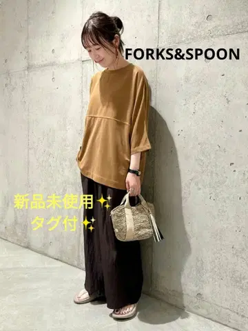 택 포함 새상품*모달 카노코 T셔츠 CAMEL FORKS&SPOON