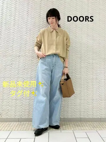 택 포함 새상품*카라 부착 니트 가디건 DOORS