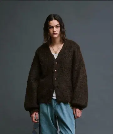 SUPER VOLUME SHAGGY KNIT CARDIGAN/가디건