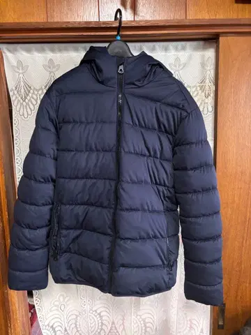 ZARA 후디드 퍼프 자켓 네이비 S 사이즈