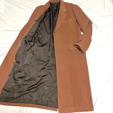 테츠 꼼사데모드 롱 체스터 코트 맥시 길이 캐시미어 40% XL