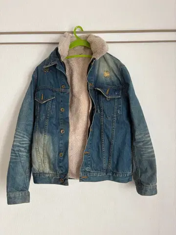 데님 자켓 보아 안감 부착 캐주얼