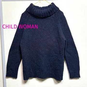 차일드우먼 터틀넥 스웨터 네이비