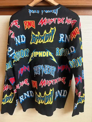 RIPNDIP 컬러풀 로고 니트 스웨터 M