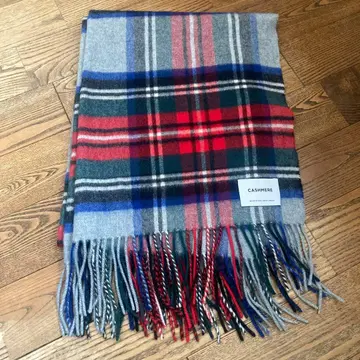 캐시미어 체크 무늬 스톨