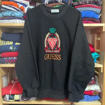 [ 80s 구하기 어려움 ] GUESS 블랙 맨투맨 트레이닝복 루즈핏