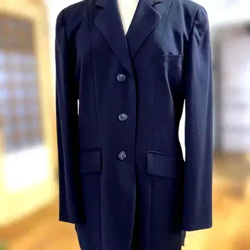 몽쉐 슬림 네이비 여성용 블레이저 일본제 모 100% 사이즈 L