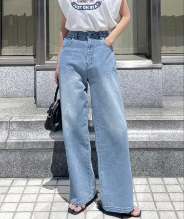 Chillfar 빈티지 컬러 와이드 데님 팬츠 M 사이즈