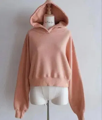 볼륨 스웨트 쇼트 후디 풀오버 망고