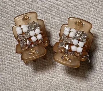 미사용 컴플렉스 비즈 스와로브스키 트윈 빗