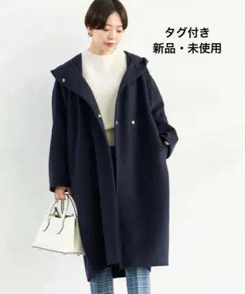 그린라벨 새상품 후데트 롱 리버코트