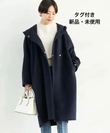 그린라벨 새상품 후데트 롱 리버코트