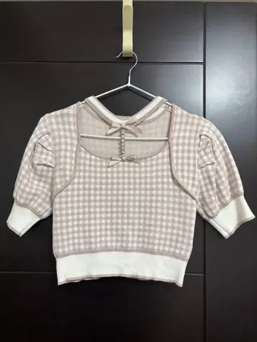 pium 비쥬 초커 포함 케이프 니트 핑크