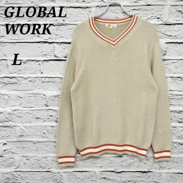 R4426 글로벌 워크 [ M ] 긴팔 V넥 스웨터 칠드런 니트 베이지
