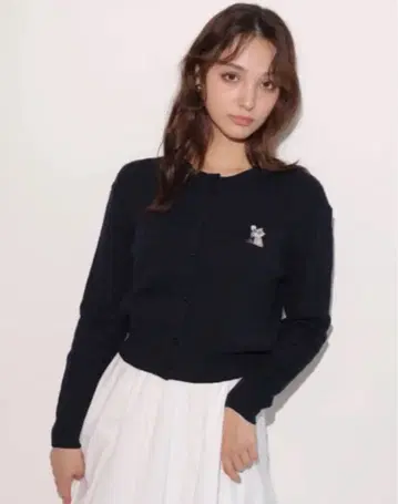 플라워 Mimicat 자수 가디건 리랜드트루 S 사이즈 네이비