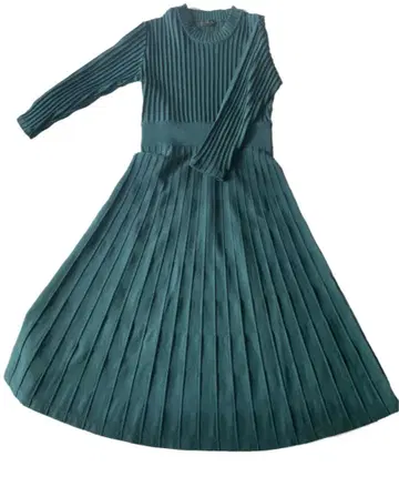 야마다야 Agy 다크 그린 플리츠 원피스