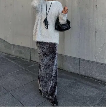 WELINOA Nuance 벨루어 머메이드 스커트