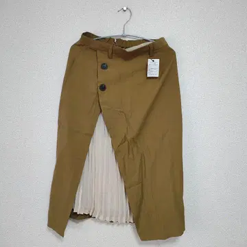 카키 플리츠 롱 스커트 (나노 유니버스)