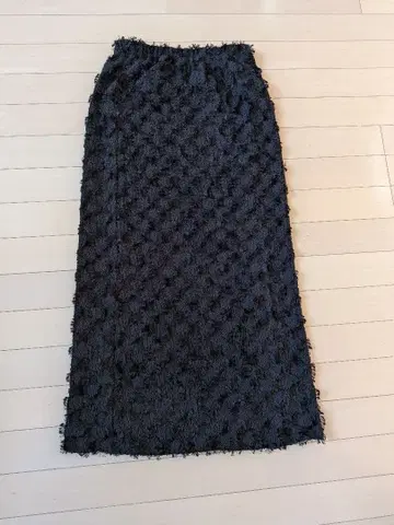 프린지 가공 블랙 타이트 스커트 사이즈 F