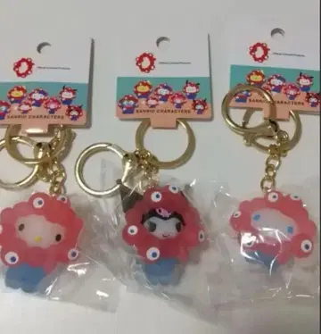 미야쿠미야쿠  입체 마스코트 키링 클리어 컬러 3개 세트