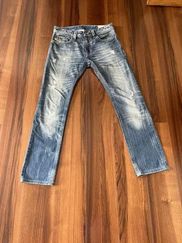 THAVAR 블루 데님 W28 L32 데미지 가공