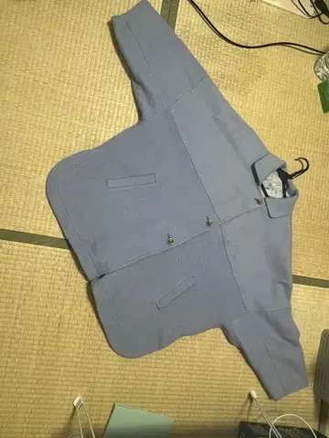 연보라? 스카이블루? 판초 케이프 코트 버튼 포함