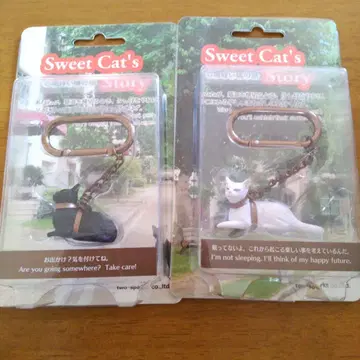 Sweet Cat's 키링 검은 고양이 화이트 고양이 세트