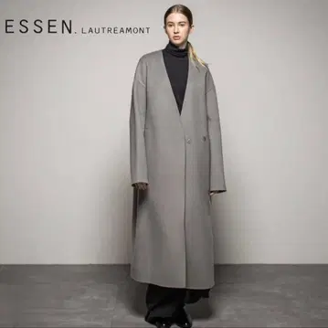 [ 새상품급 ] 에센 로트레아몽 그레이 롱 코트 슈퍼 140