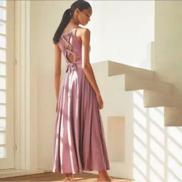 로자리 문 레이스업 저지 드레스