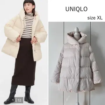 [ 1회 착용 ] UNIQLO 파우더 다운 숏코트